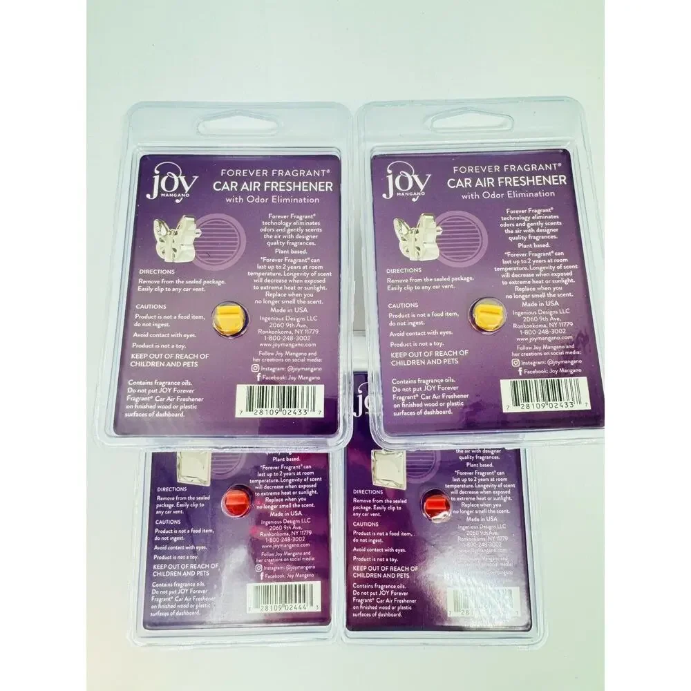 4 NEW Joy Mangano Forever Fragrant Car Air Freshener Apple Cinnamon Vanilla Bean